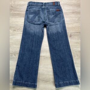 7 For All Mankind Crop Dojo Jeans Made In USA Low Rise Wide Leg Y2K